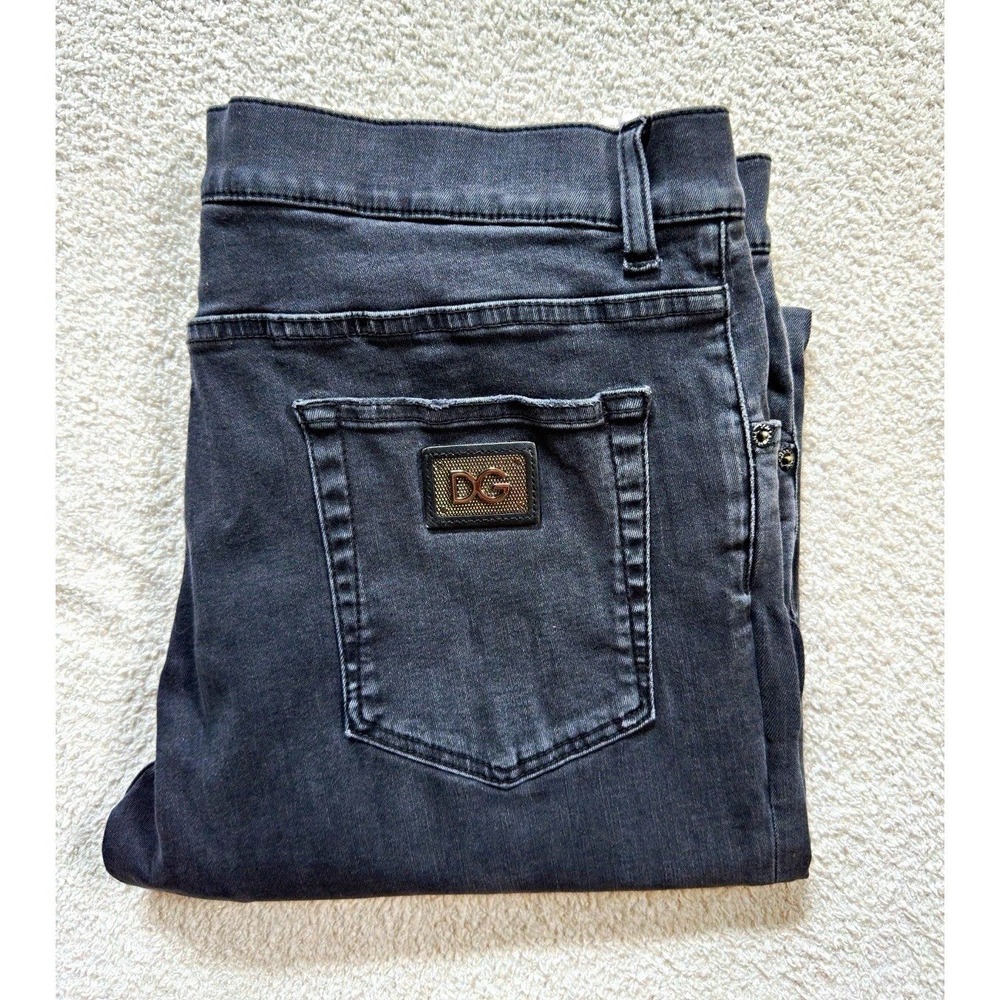 Dolce & Gabbana D&G RUNNING Distressed Jeans Washed Charcoal Black Mens 42 32